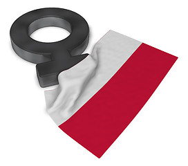 Image showing symbol for feminine and flag of poland - 3d rendering