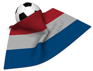 Image showing soccer ball and flag of the netherlands - 3d rendering