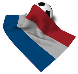 Image showing soccer ball and flag of the netherlands - 3d rendering