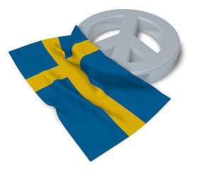 Image showing peace symbol and flag of sweden - 3d rendering