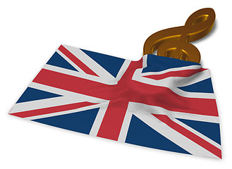 Image showing clef symbol and flag of the united kingdom - 3d rendering