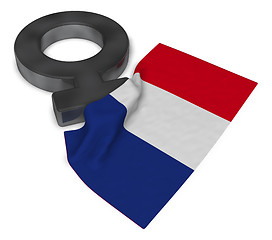 Image showing symbol for feminine and flag of france - 3d rendering