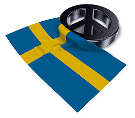 Image showing peace symbol and flag of sweden - 3d rendering
