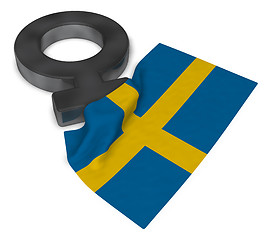 Image showing female symbol and flag of sweden - 3d rendering