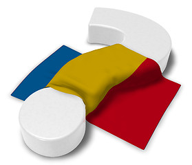 Image showing question mark and flag of romania - 3d illustration
