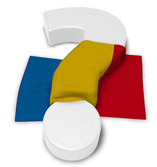 Image showing question mark and flag of romania - 3d illustration