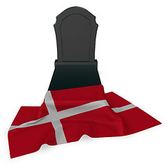 Image showing gravestone and flag of denmark - 3d rendering