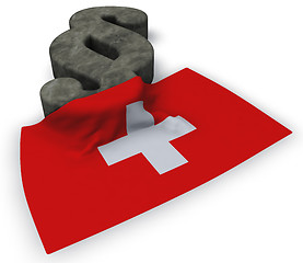 Image showing paragraph symbol and flag of switzerland - 3d rendering