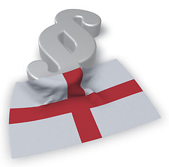 Image showing paragraph symbol and flag of england - 3d rendering