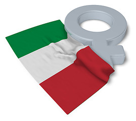 Image showing symbol for feminine and flag of italy - 3d rendering