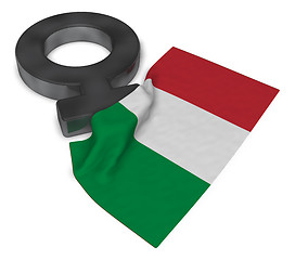 Image showing symbol for feminine and flag of italy - 3d rendering