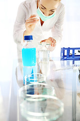 Image showing Biotechnologist examine the plant samples in the laboratory