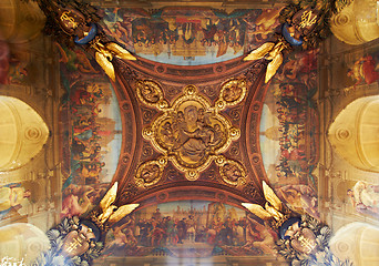 Image showing Ceiling decoration in Louvre Museum, Paris, France