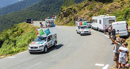 Image showing Ibis Hotels Caravan in Pyrenees Mountains - Tour de France 2015