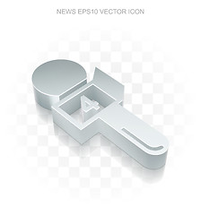 Image showing News icon: Flat metallic 3d Microphone, transparent shadow, EPS 10 vector.