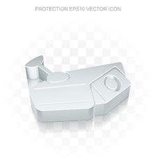 Image showing Privacy icon: Flat metallic 3d Cctv Camera, transparent shadow, EPS 10 vector.