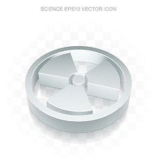 Image showing Science icon: Flat metallic 3d Radiation, transparent shadow, EPS 10 vector.