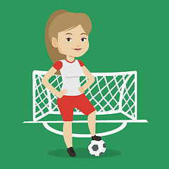 Image showing Football player with ball vector illustration.