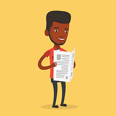 Image showing Man reading newspaper vector illustration.