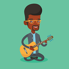 Image showing Man playing acoustic guitar vector illustration.