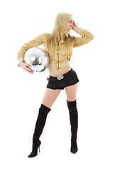 Image showing golden jacket girl with disco ball