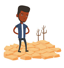 Image showing Sad man in the desert vector illustration.