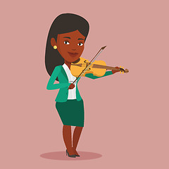 Image showing Woman playing violin vector illustration.