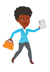 Image showing Happy business woman running vector illustration.