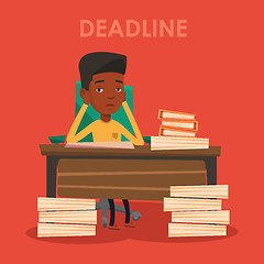 Image showing Business man having problem with deadline.