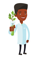 Image showing Scientist with test tube vector illustration.