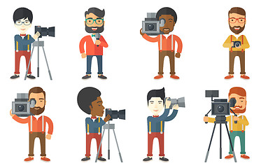 Image showing Vector set of media people characters.