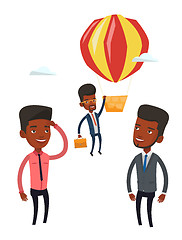 Image showing Employee hanging on balloon vector illustration