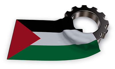 Image showing gear wheel and flag of Palestine - 3d rendering