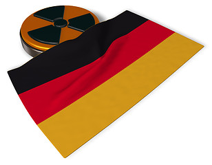 Image showing nuclear symbol and flag of germany on white background - 3d illustration