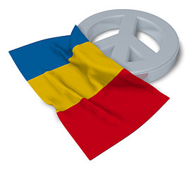 Image showing peace symbol and flag of romania - 3d rendering