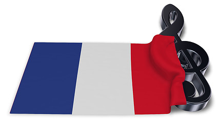 Image showing clef symbol and flag of france - 3d rendering