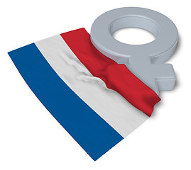 Image showing symbol for feminine and flag of the netherlands - 3d rendering