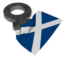 Image showing female symbol and flag of scotland - 3d rendering