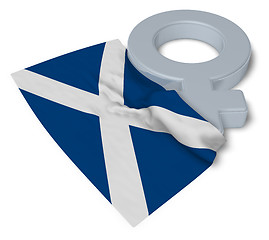 Image showing female symbol and flag of scotland - 3d rendering