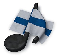 Image showing music note symbol and flag of finland - 3d rendering