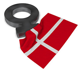 Image showing female symbol and flag of denmark - 3d rendering