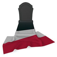 Image showing gravestone and flag of poland - 3d rendering