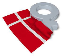 Image showing female symbol and flag of denmark - 3d rendering