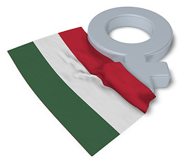 Image showing symbol for feminine and flag of hungary - 3d rendering