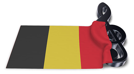 Image showing clef symbol and flag of belgium - 3d rendering