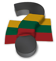 Image showing question mark and flag of Lithuania - 3d illustration