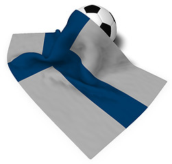 Image showing soccer ball and flag of finland - 3d rendering