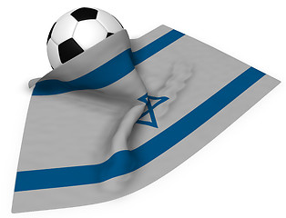 Image showing soccer ball and flag of israel - 3d rendering