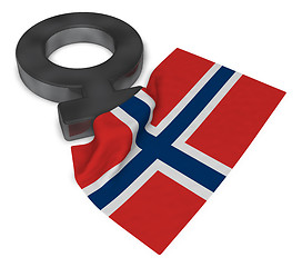 Image showing female symbol and flag of norway - 3d rendering