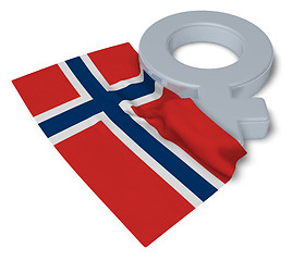 Image showing female symbol and flag of norway - 3d rendering